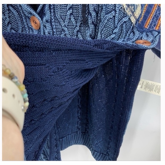 Free people Sammie combo sweater cardigan, Poncho with hood XS - Picture 8 of 14